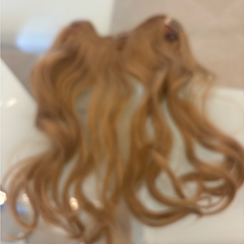 Elegant Wavy Three Layers Clip On Hair Extension in Dark Blond . - Picture 3 of 7